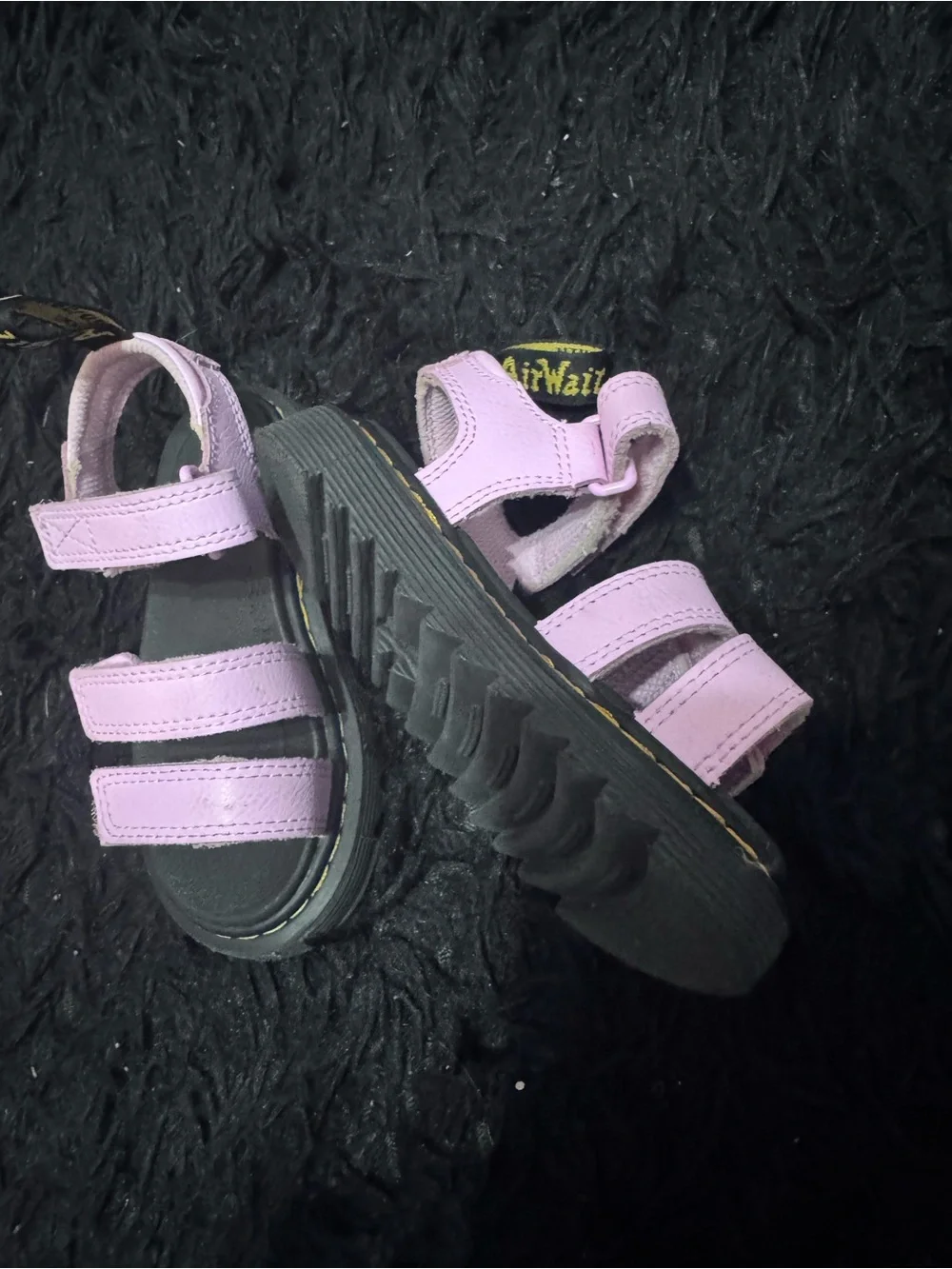 Dr. Martens Kids Lavender Triple-Strap Sandals size 10